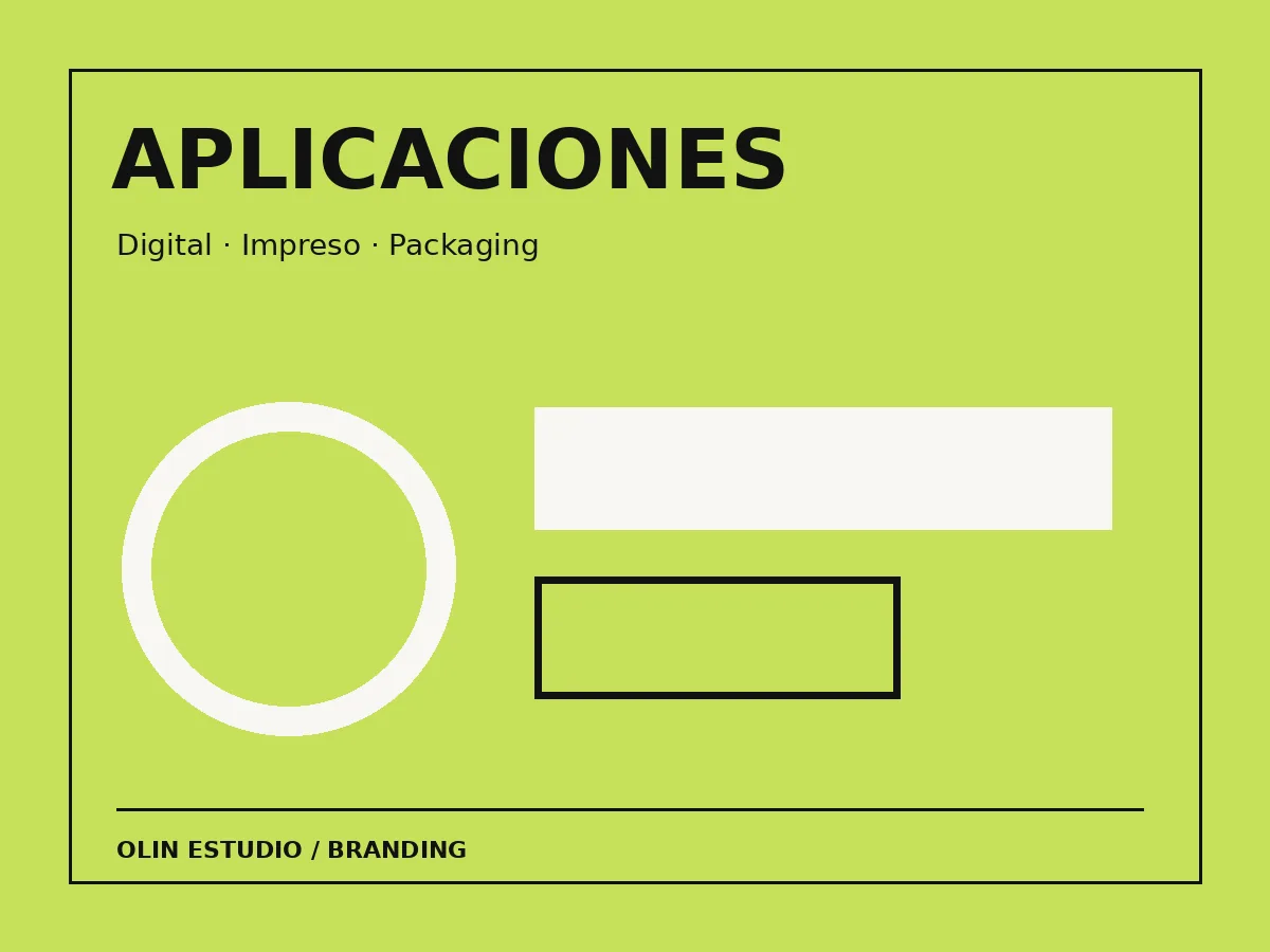 Representación conceptual de aplicaciones de marca